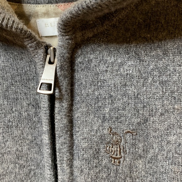Burberry kids toddler cashmere grey zip up with hood size 3 - Picture 3 of 10